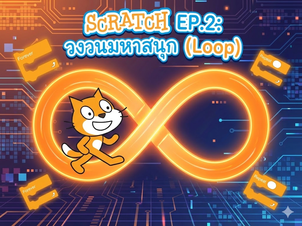 ตะลุยโลก Scratch EP.2: วงวนมหาสนุก (Loop) หยุดไม่อยู่ถ้าไม่สั่ง!