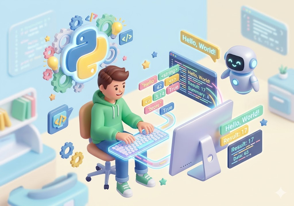 หน่วยที่ 3 EP.3 ก้าวแรกสู่ไพทอน (Python) และการรับ/แสดงผล