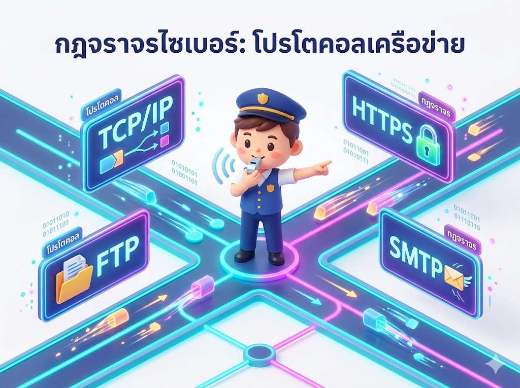 หน่วยที่ 5 EP.3: กฎจราจรไซเบอร์ (Network Protocols)