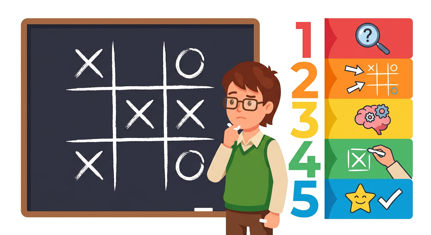 หน่วยที่  1 EP.2: 5 ขั้นตอนแก้ปัญหา & วิเคราะห์เกม OX