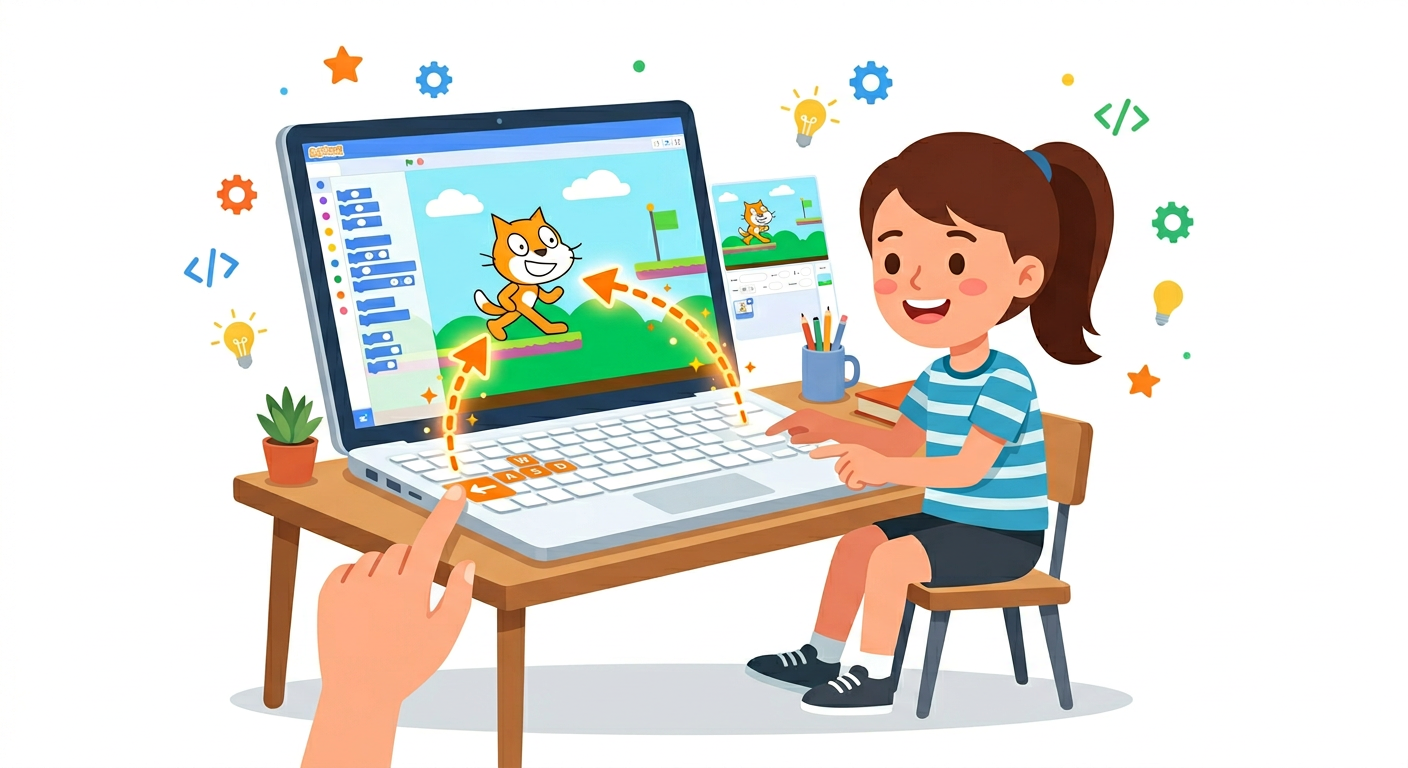 หน่วยที่ 4 EP.4: สร้างโปรแกรมโต้ตอบ (บังคับแมวด้วยคีย์บอร์ด!)