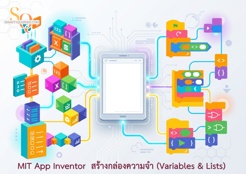 สร้างแอปสมุดจดการบ้าน (My Homework Tracker) ด้วย MIT App Inventor - ภารกิจที่ 3: สร้างกล่องความจำ (Variables & Lists)