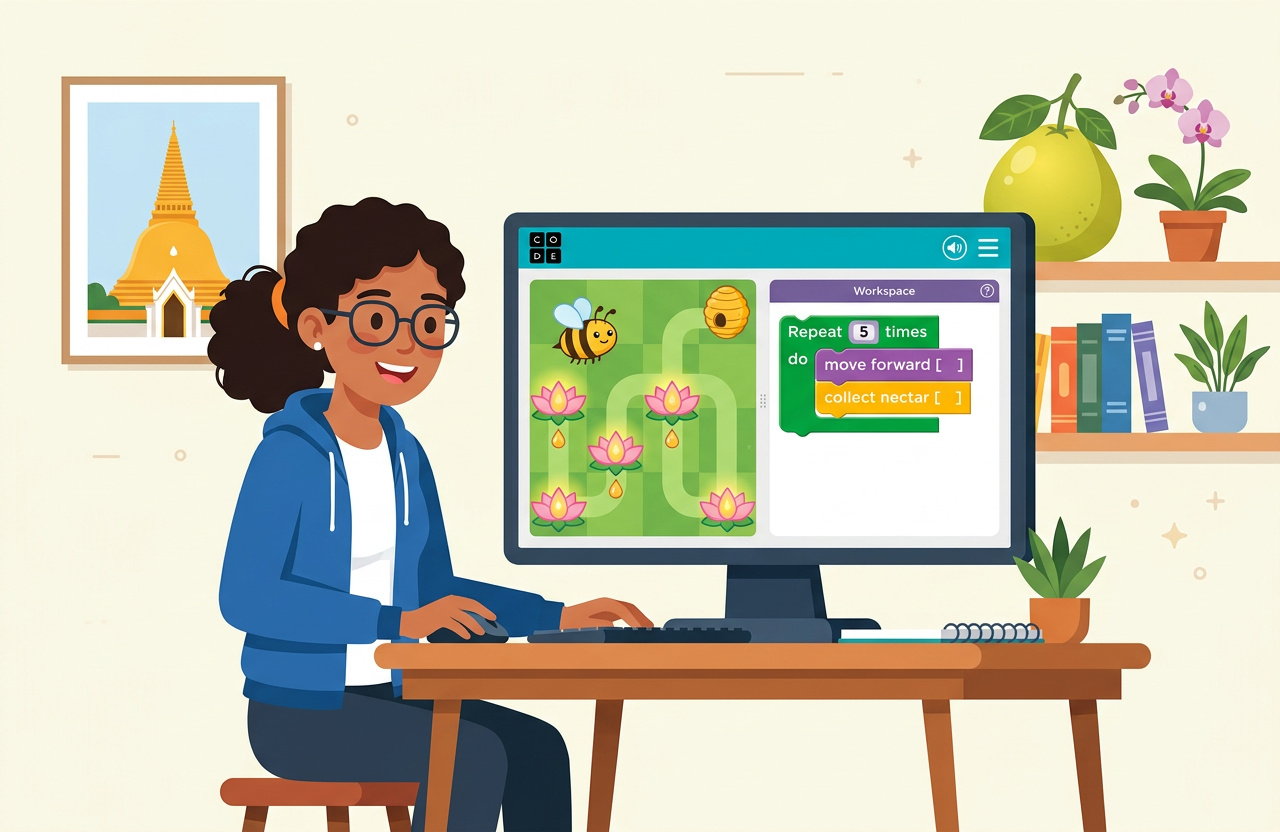 ป4 หน่วยที่ 4 EP.2: ภารกิจผึ้งน้อยหาน้ำหวาน (Loop)