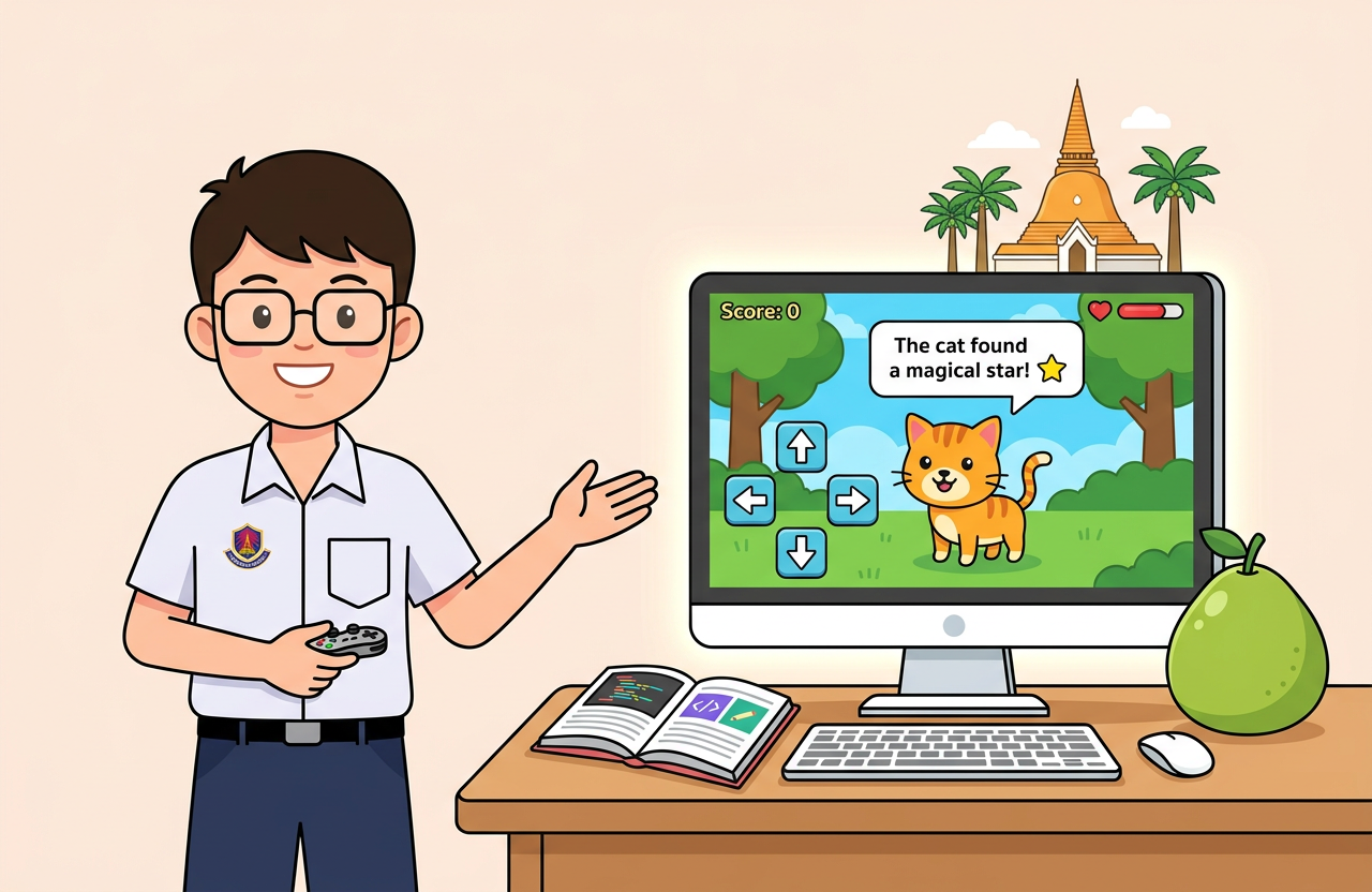 ป4 หน่วยที่ 4 EP.5: โครงงาน Active Learning (สร้างแอนิเมชัน บังคับเกม 4 ทิศทาง!)