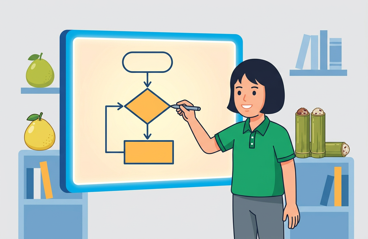 ป5 หน่วยที่ 1 กระบวนการแก้ปัญหา (การลองผิดลองถูก, การขจัด) และ สัญลักษณ์ผังงาน (Flowchart)