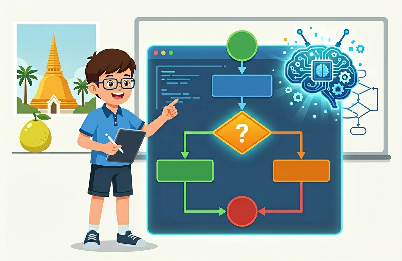 ป5 หน่วยที่ 2 EP.1: สมองคอมพิวเตอร์ & ออกแบบผังงานมีเงื่อนไข