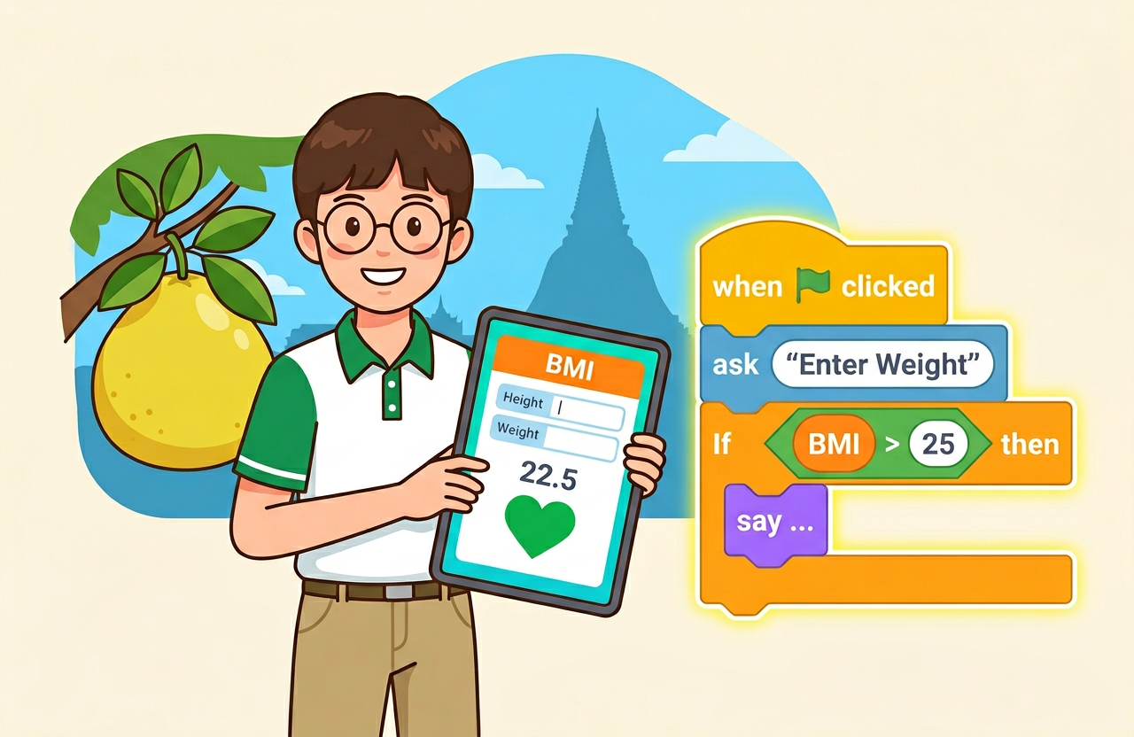 ป5 หน่วยที่ 2 EP.6: โปรแกรมคำนวณ BMI & โครงงาน