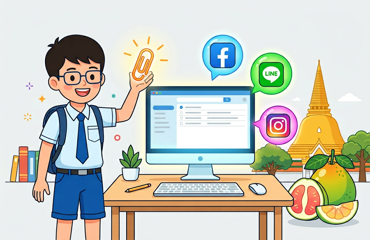  ป5 หน่วยที่ 3 EP.4: แนบไฟล์ & สังคมออนไลน์ (Social Media)